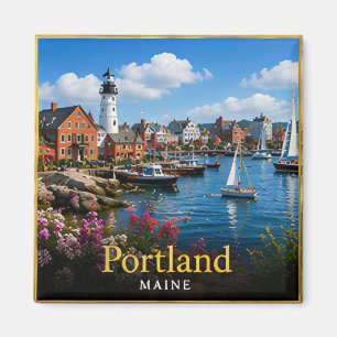 Portland Maine Hafen, Leuchttürme & Neuengland Magnet