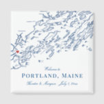 Portland Maine Karte Elegant Wedding Gevor Magnet<br><div class="desc">Schnelle und einfache Bestellung! Diese Magnete von Portland, Maine sind perfekt, um Gäste aus der Stadt mit Begrüßungstaschenfavoriten willkommen zu heißen oder sie für Ihre Hochzeitsfeier zu personalisieren. Ideal für Hochzeiten im Brick South oder Portland Ocean Gateway. Bewegen Sie das Herz, indem Sie unter "Anpassen" auf "Bearbeiten mit dem Designwerkzeug"...</div>