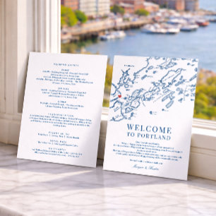 Portland Maine Karte Hochzeit Willkommen Reiseplan