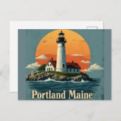 Portland, Maine | Leuchtturm Postkarte (Vorne/Hinten)