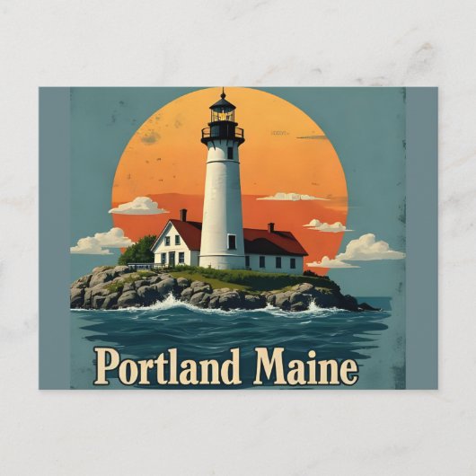 Portland, Maine | Leuchtturm Postkarte (Vorderseite)