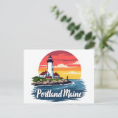 Portland, Maine | Leuchtturm Postkarte (Stehend Vorderseite)