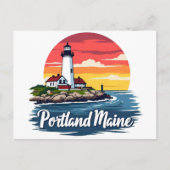 Portland, Maine | Leuchtturm Postkarte (Vorderseite)