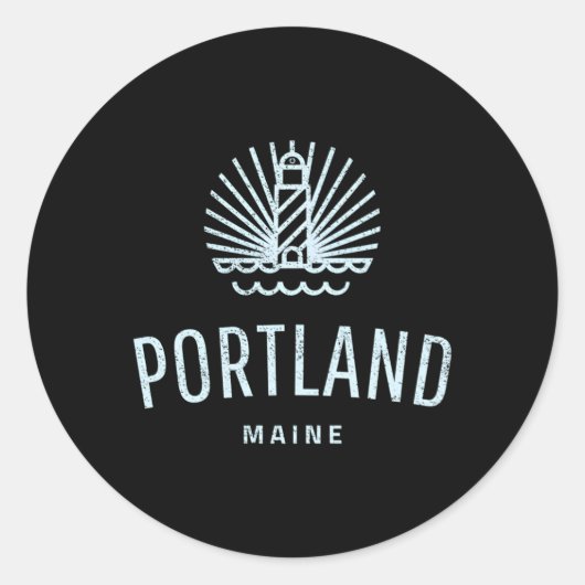 Portland Maine Lighthouse Runder Aufkleber (Vorderseite)