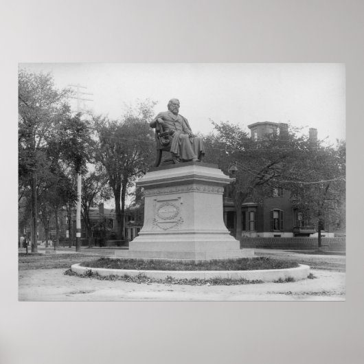 Portland, Maine Longfellow Monument circa 1890 Poster (Vorne)