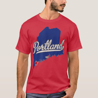 Portland Maine ME Karte T-Shirt
