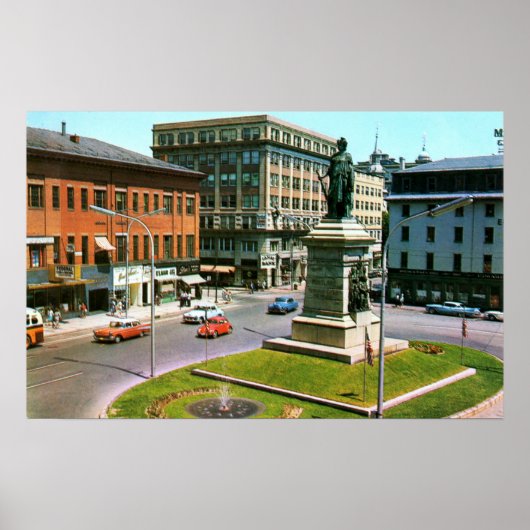 Portland, Maine Monument Square Circa 1960 Poster (Vorne)