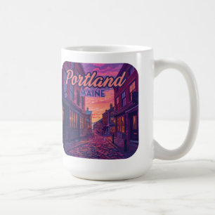 Portland Maine Old Port Kopfsteinpflaster Vintage Kaffeetasse
