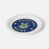 Portland Maine Pappteller (Schrägansicht)