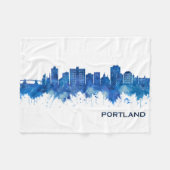 Portland Maine Skyline Blue Fleecedecke (Vorderseite (Horizontal))