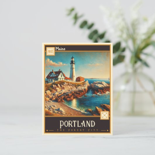Portland, Maine | VINTAG Postkarte (Stehend Vorderseite)