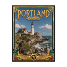 Portland Maine Vintage Art Deco Golden Age