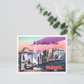 Portland, Maine Vintage Großbuchstaben Postkarte (Stehend Vorderseite)