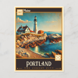 Portland, Maine Vintage Postkarte