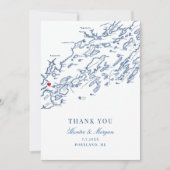 Portland Maine Wedding Flat Dankeskarte (Vorderseite)