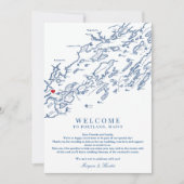 Portland Maine Wedding Willkommensreise Dankeskarte (Vorderseite)