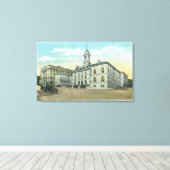 Portland, MaineAußenansicht Rathaus Leinwanddruck (Insitu (Holzboden))