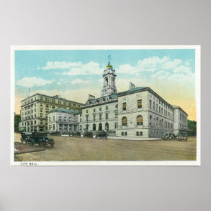 Portland, MaineExterior Ansicht von Rathaus Poster