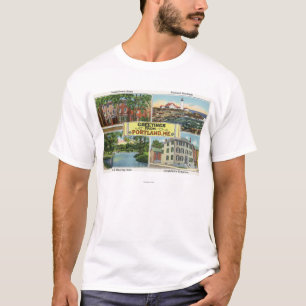 Portland, MaineGreetings von mit landschaftlichem T-Shirt