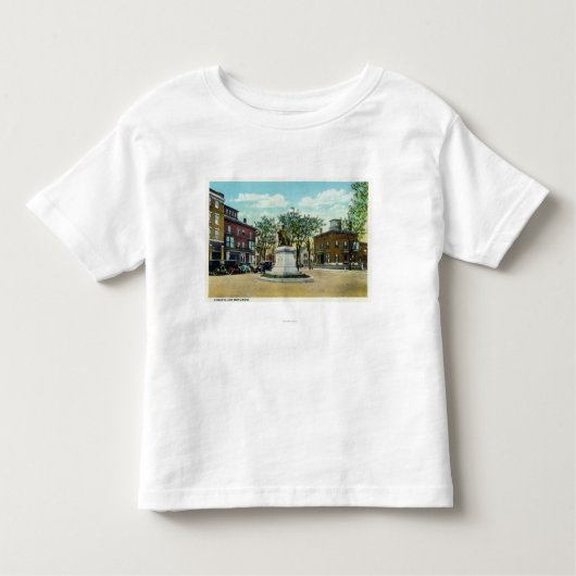 Portland, MaineLongfellow Monument und Quadrat Kleinkind T-shirt (Vorderseite)