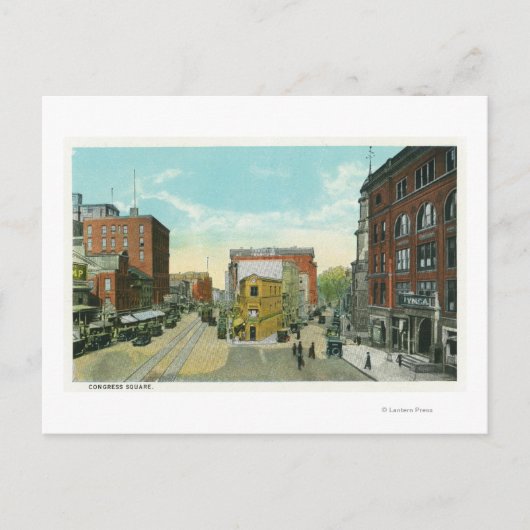 Portland, MaineScenic View of Congress Square Postkarte (Vorderseite)