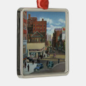 Portland, MaineView des Kongress-Quadrats Silbernes Ornament (Rechts)