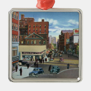 Portland, MaineView des Kongress-Quadrats Silbernes Ornament
