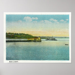Portland, MaineView des Leuchtturms Bug Poster