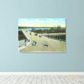 Portland, MaineView des Monuments Longfellow Leinwanddruck (Insitu (Holzboden))