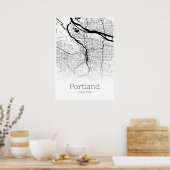 Portland Map - Oregon - City Map Poster (Küche)