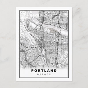 Portland Map Postkarte