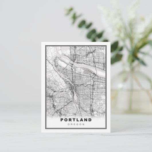 Portland Map Postkarte (Stehend Vorderseite)