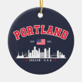 Portland Modern Skyline city Keramik Ornament (Vorne)