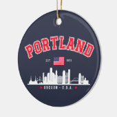 Portland Modern Skyline city Keramik Ornament (Links)