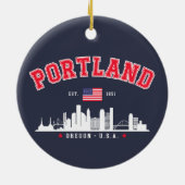 Portland Modern Skyline city Keramik Ornament (Hinten)