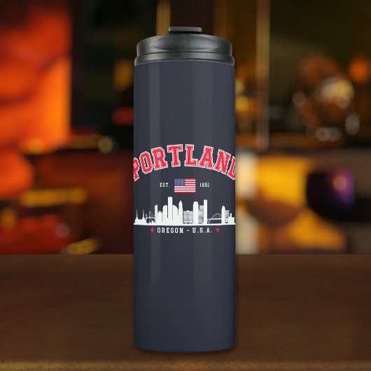 Portland Modern Skyline city Thermosbecher