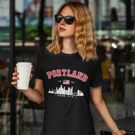 Portland Modern Skyline city Tri-Blend Shirt