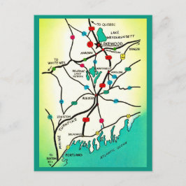 Portland nach Lakeview ME Karte Postkarte