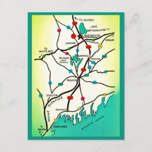 Portland nach Lakeview ME Karte Postkarte