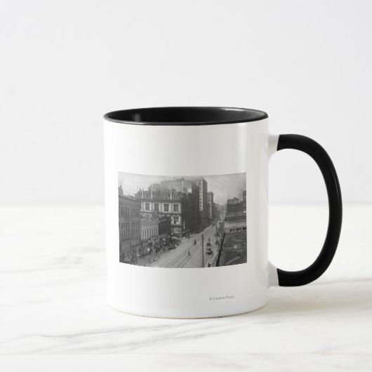 Portland, ODER Ansicht des Third Street Fotografen Tasse (Rechts)
