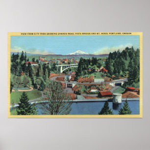 Portland ODER - Ansicht vom Stadt-Park Poster