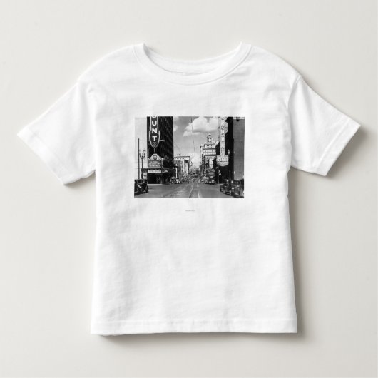 Portland ODER Ansicht von Broadway schauend Nord Kleinkind T-shirt (Vorderseite)