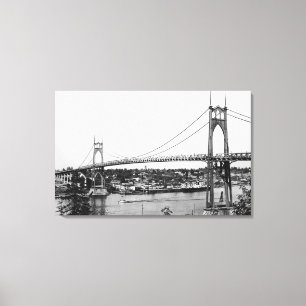 Portland ODER Ansicht von Johannes-Brücke vorbei Leinwanddruck