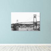 Portland, ODER Aussicht auf die St. John Bridge üb Leinwanddruck (Insitu (Holzboden))