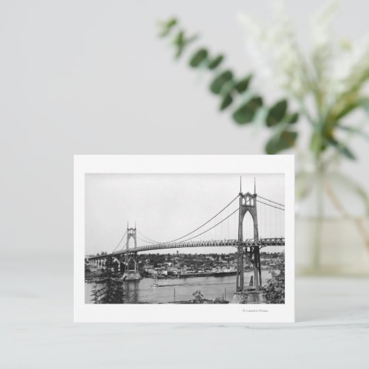 Portland, ODER Aussicht auf die St. John Bridge üb Postkarte (Stehend Vorderseite)