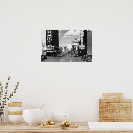 Portland, oder Blick auf den Broadway, der nach No Poster (Küche)