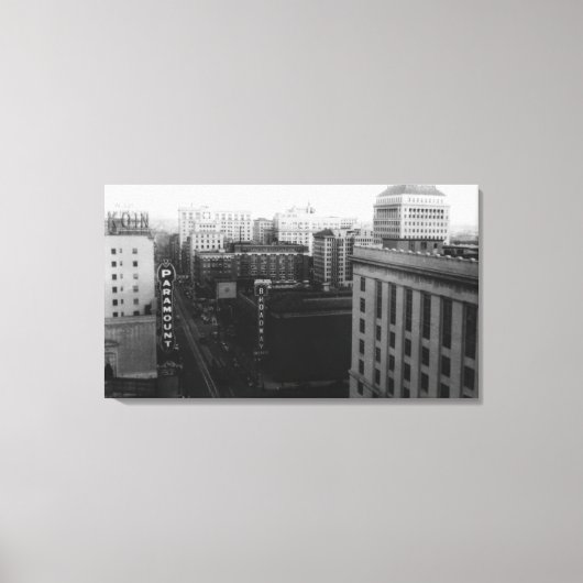 Portland, ODER Blick auf den Broadway von der Main Leinwanddruck (Vorderseite)