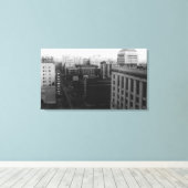 Portland, ODER Blick auf den Broadway von der Main Leinwanddruck (Insitu (Holzboden))