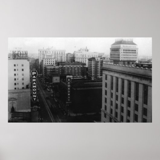 Portland, ODER Blick auf den Broadway von der Main Poster (Vorne)