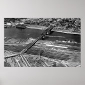 Portland, oder Broadway Bridge und Depot Poster (Vorne)
